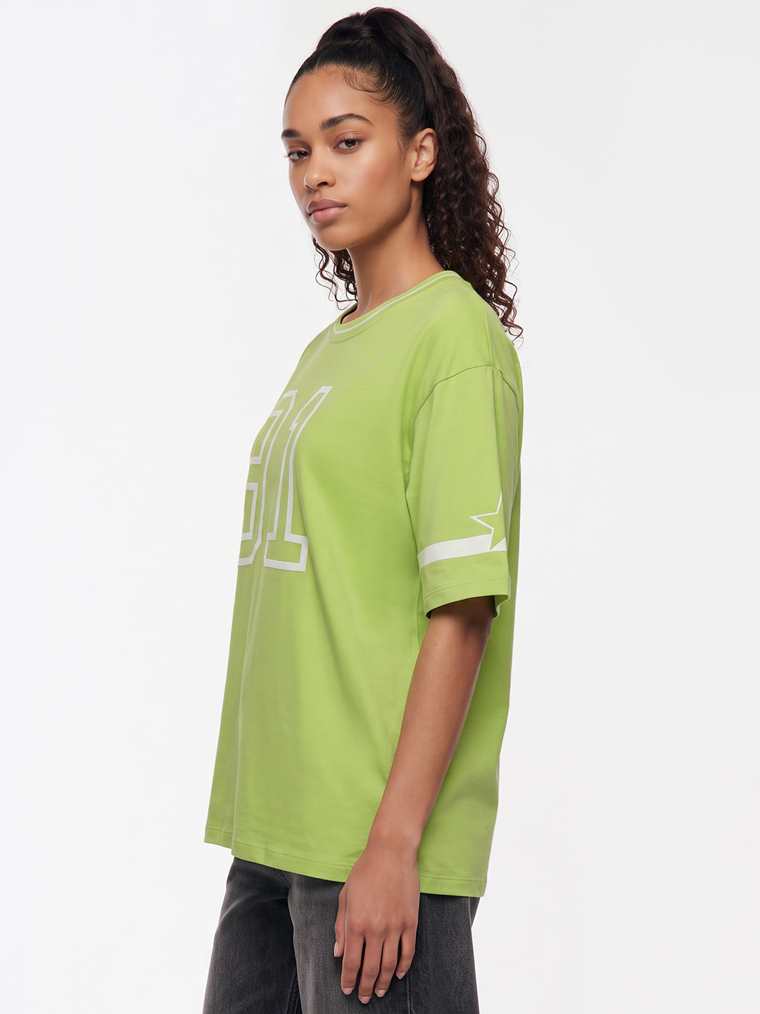 Lime Graphic Crop Genz Tees