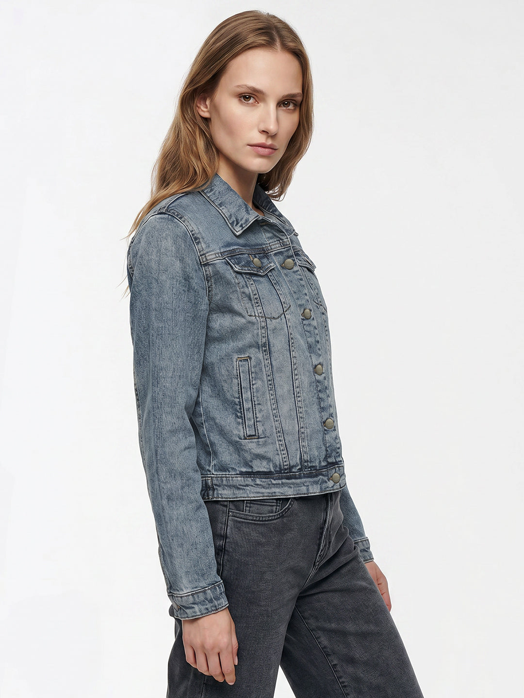 Women Light Blue Denim Jacket