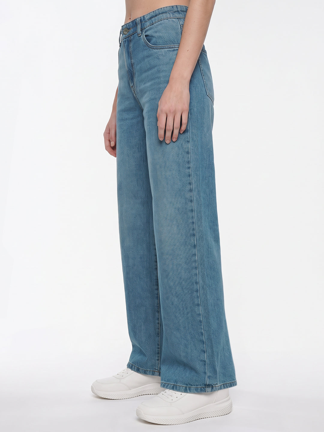 Light Blue High-Rise Wide Leg Jeans