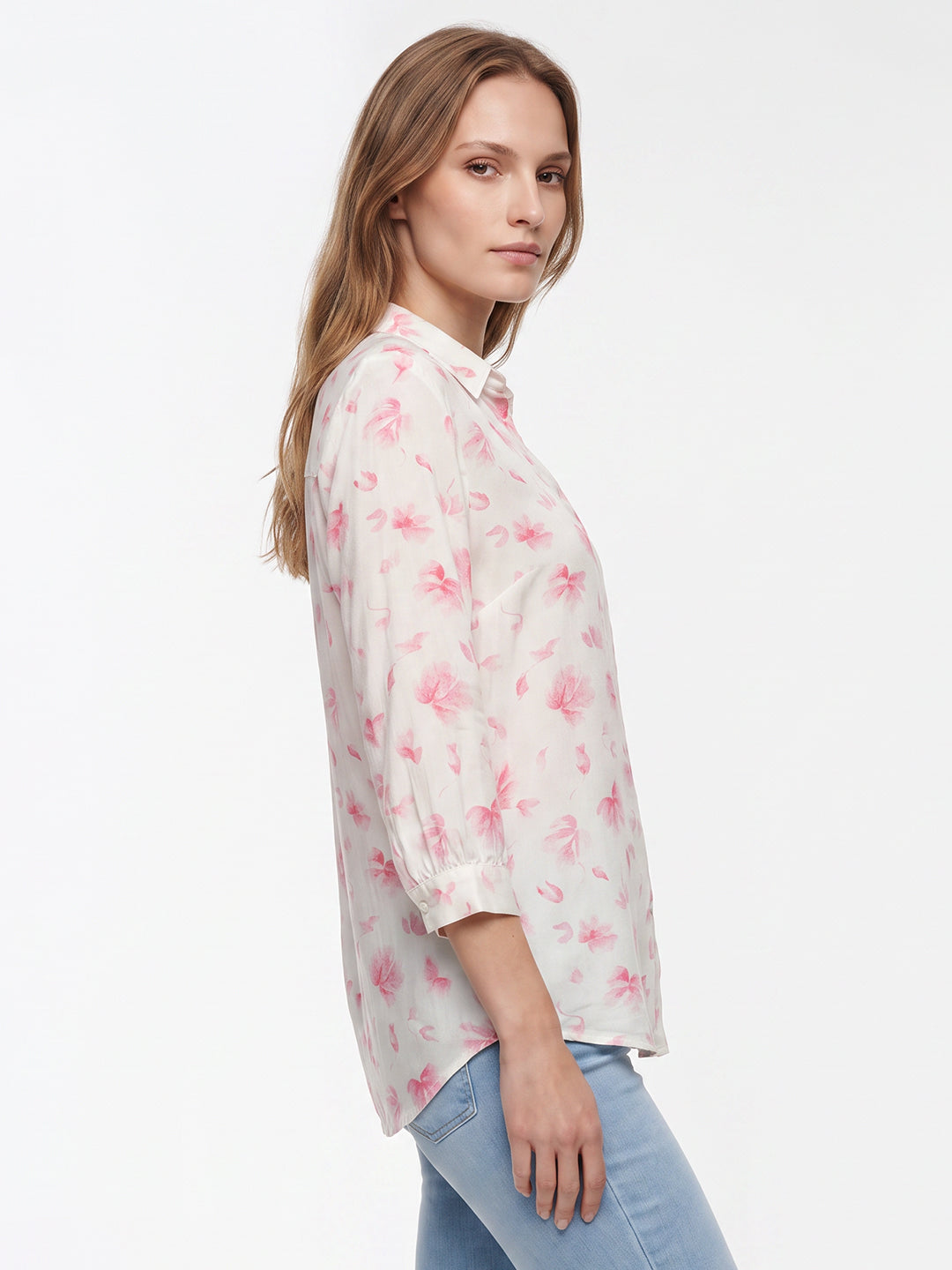 Women Pink Floral Shirt