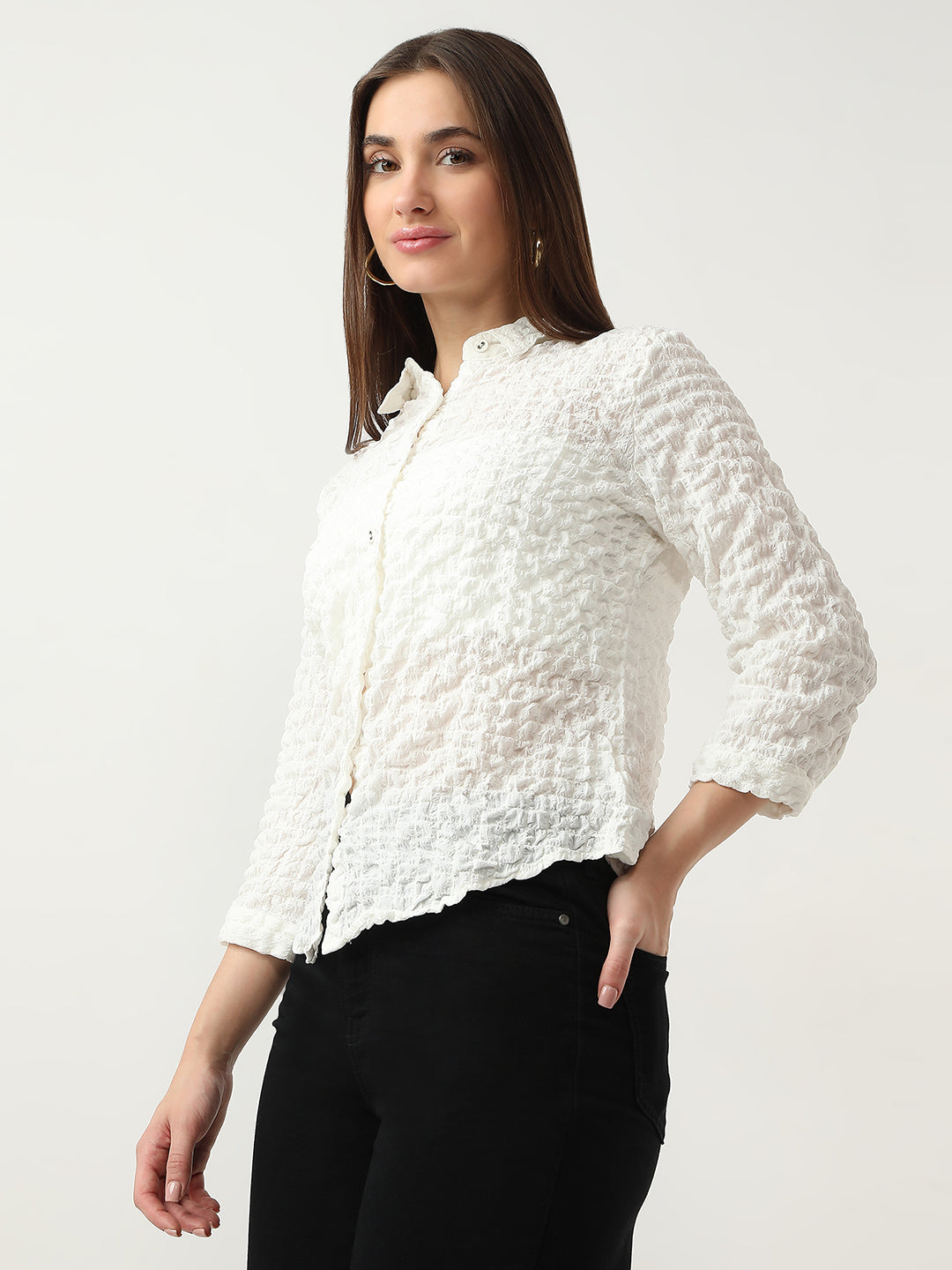 Women Off White Shirt