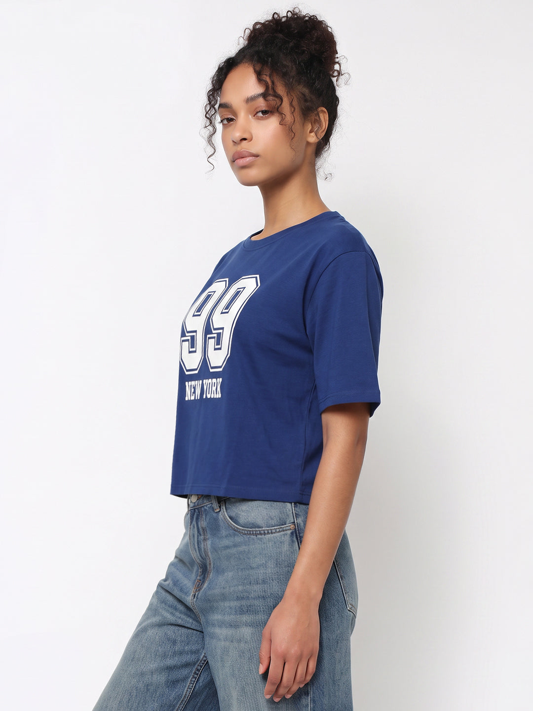 Indigo Graphic Crop Tees