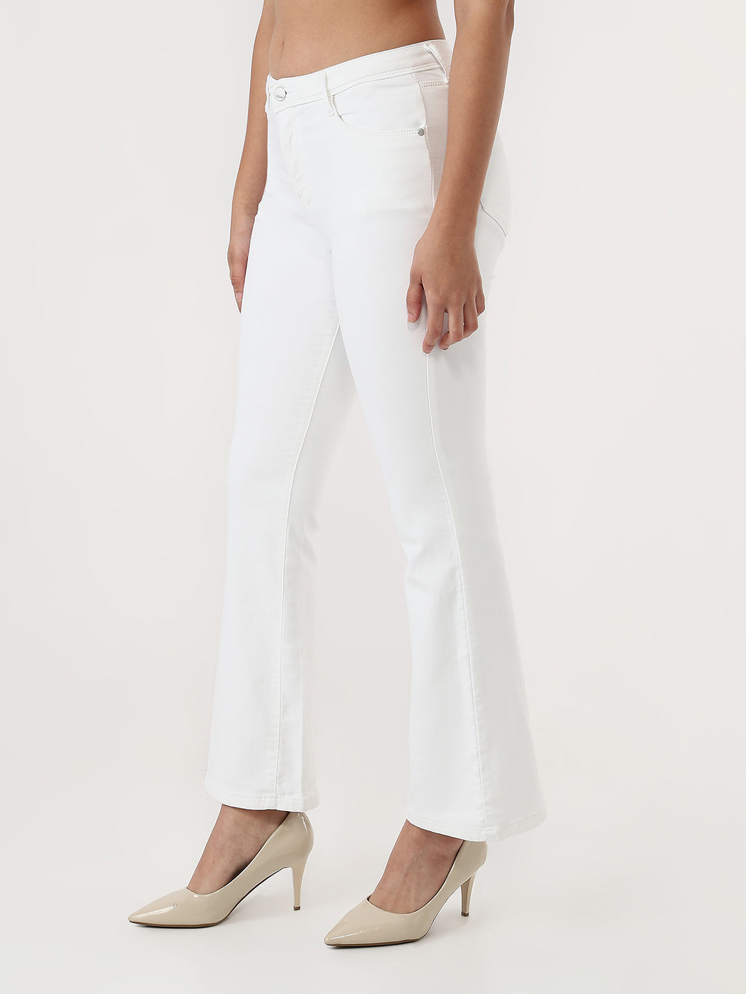 Women White High-Rise Flare Jeans