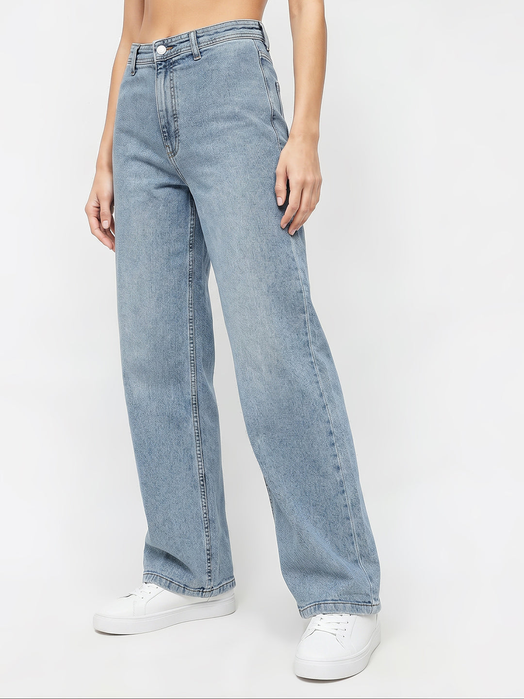 Light Blue Ribcage Wide Leg Jeans