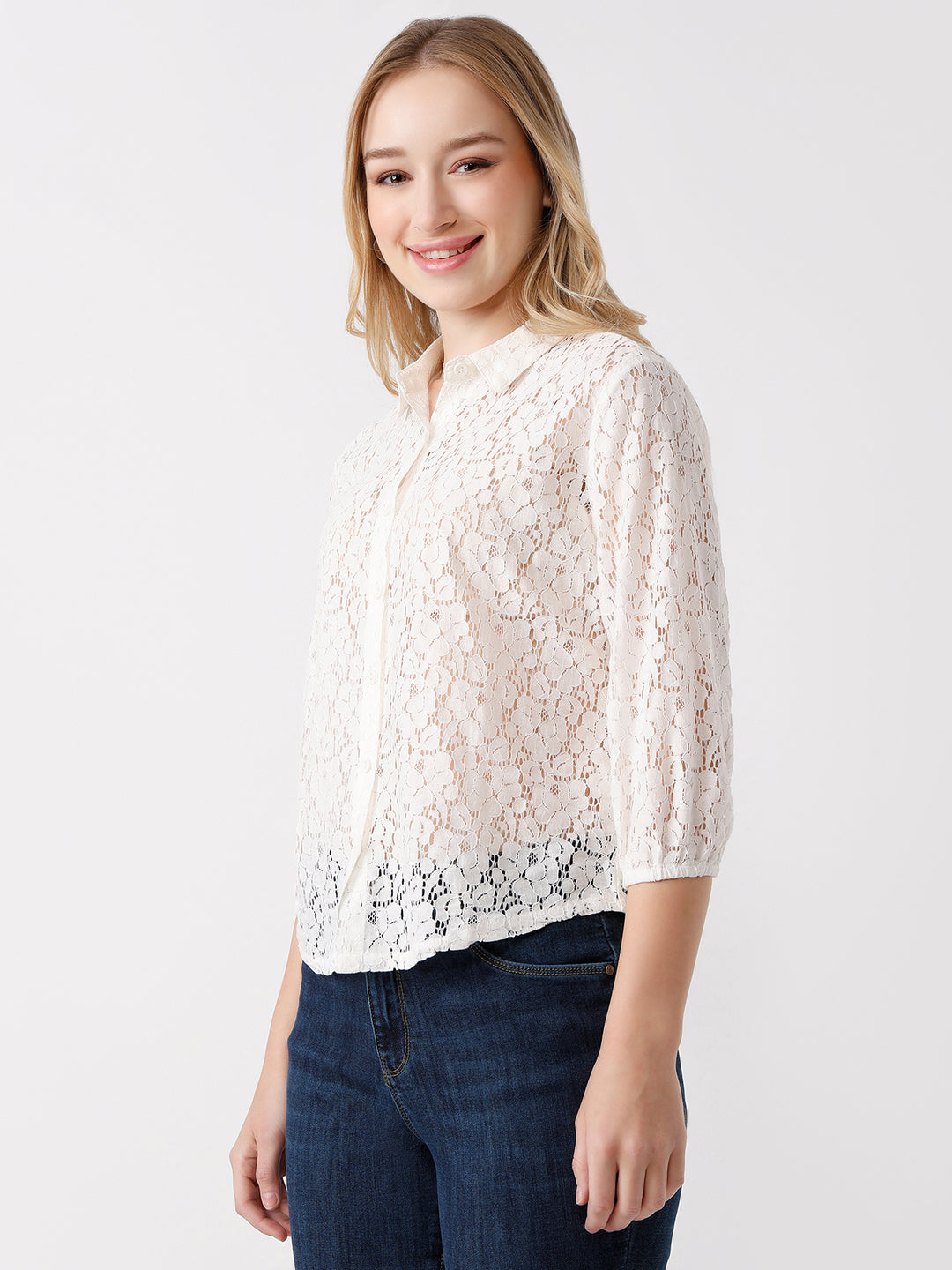 Women Off White Shirt