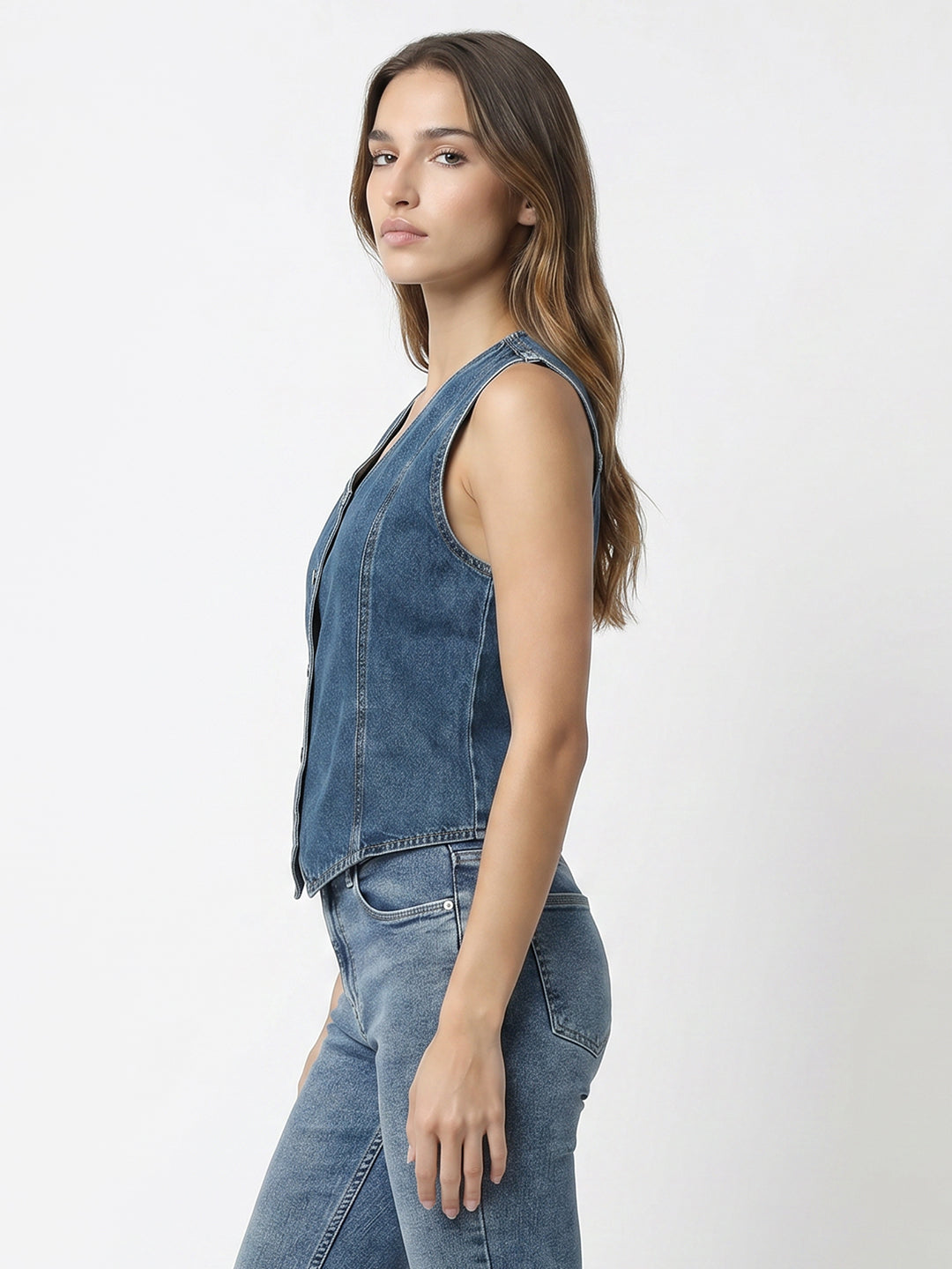 Women Dark Blue Vest