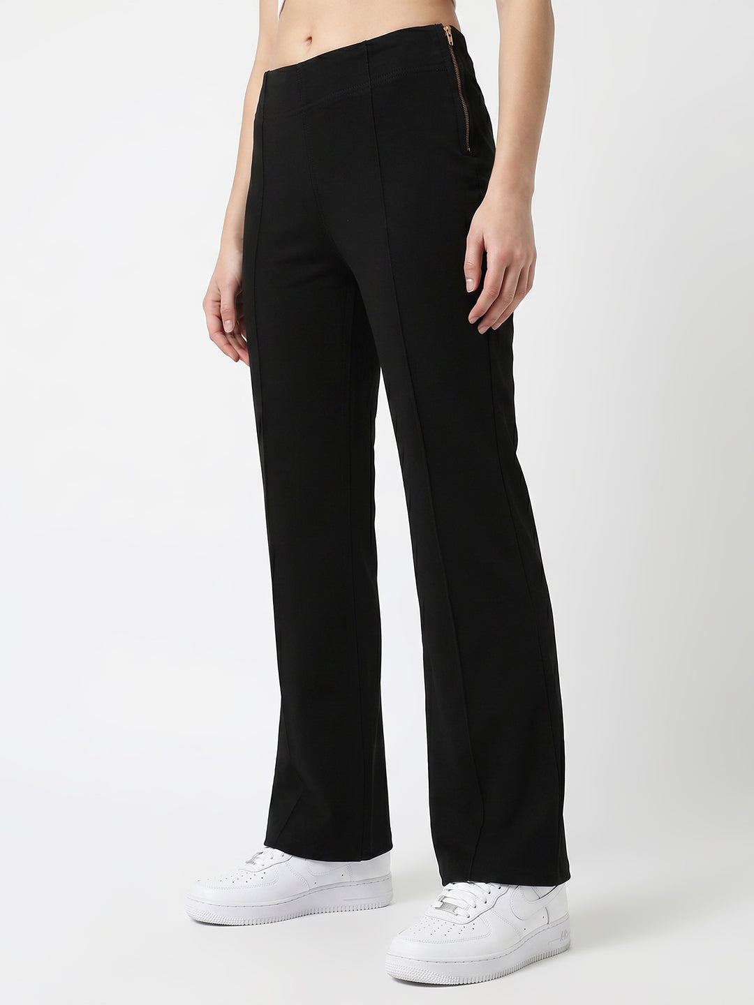 Women Black High-Rise Flare Jeans