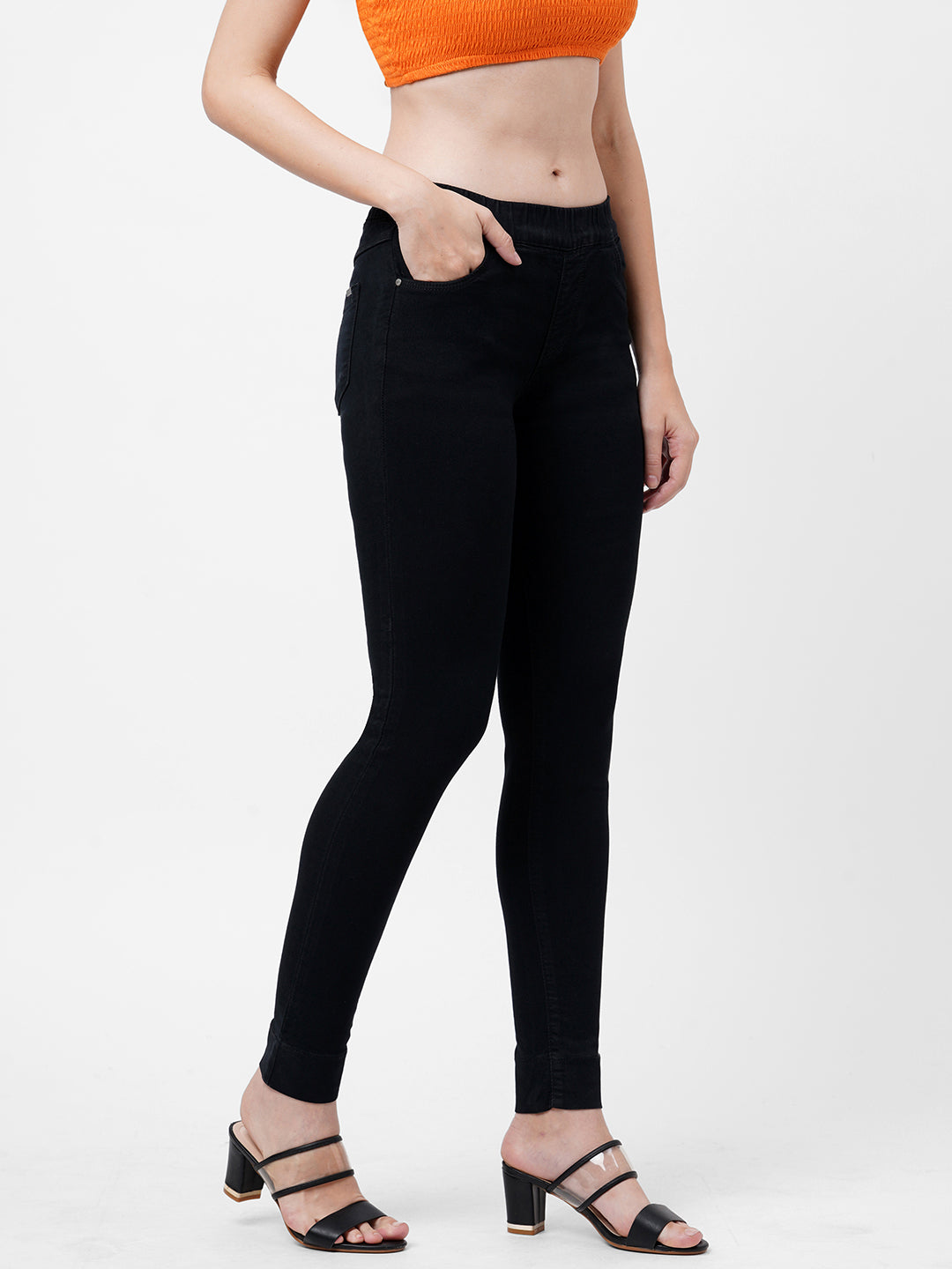 Women Mid-Rise Skinny Fit Denim Legging