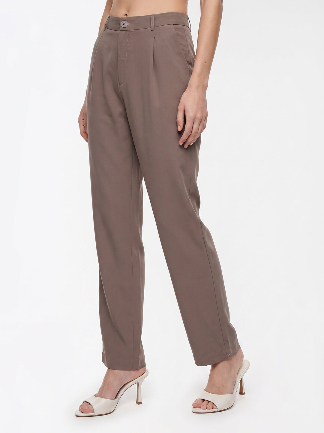Women Stone High-Rise Straight Fit Korean Pants