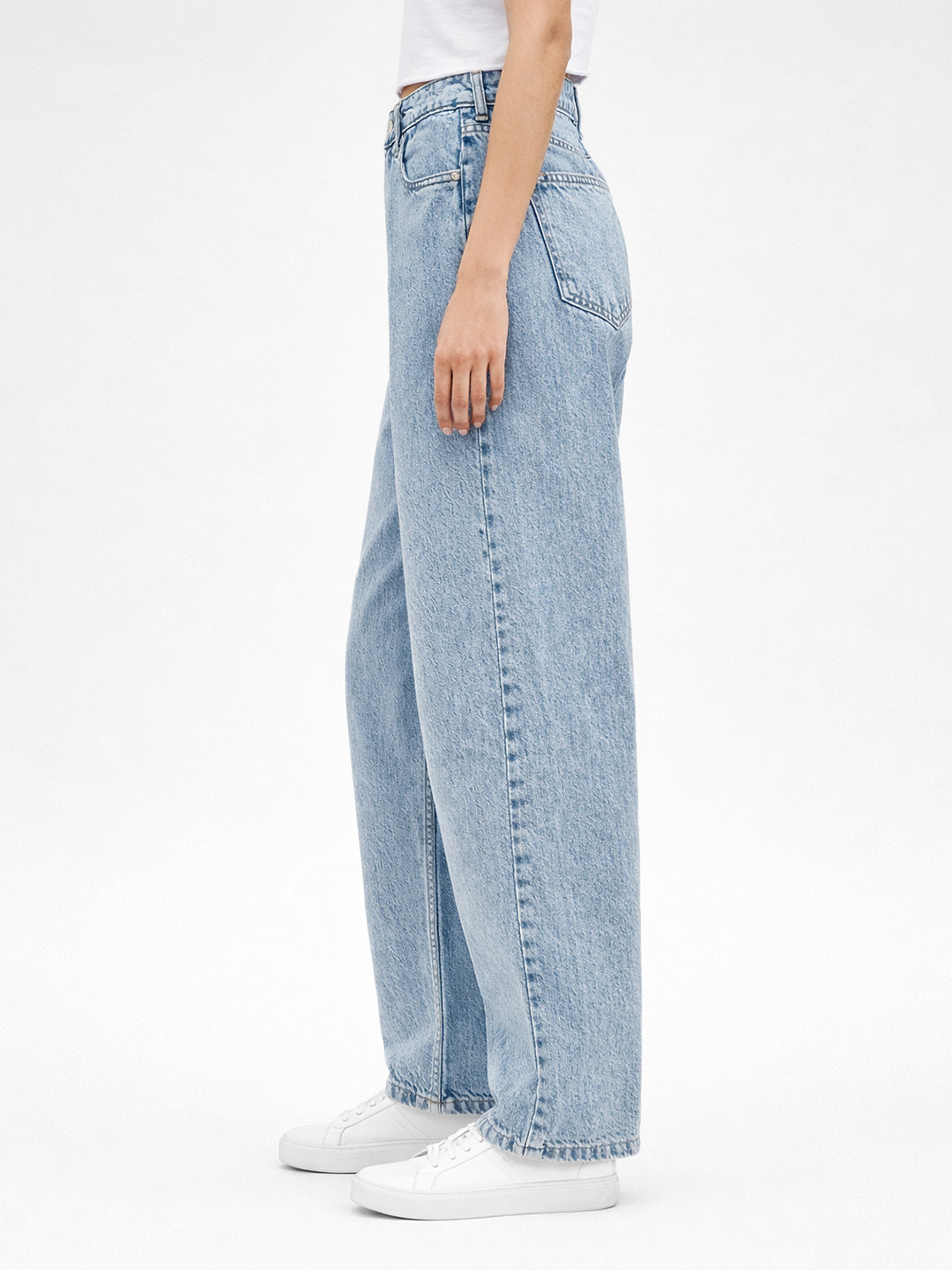 Women Blue High-Rise Barrel Jeans