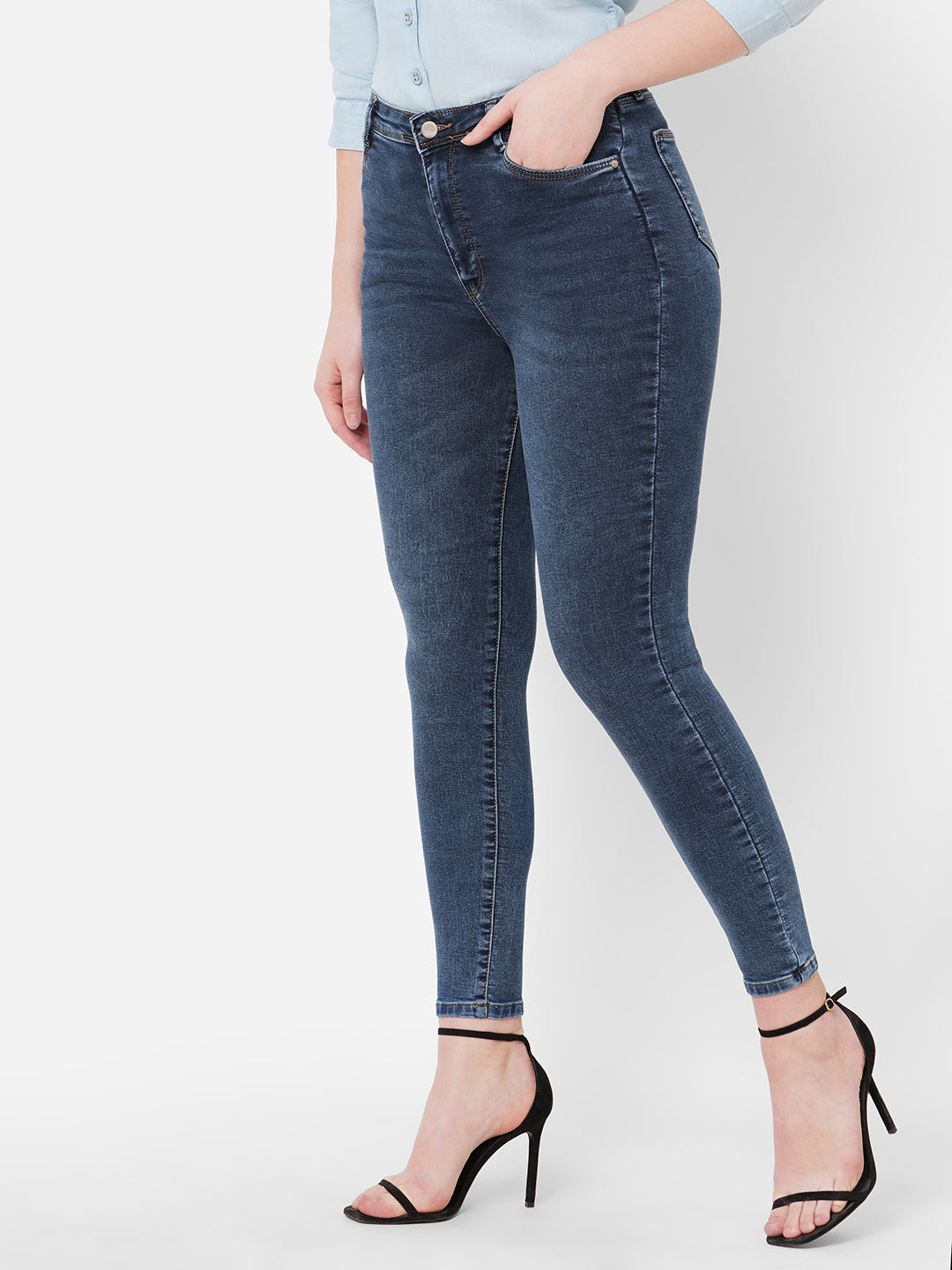 Women Blue Super High-Rise Super Skinny Jeans