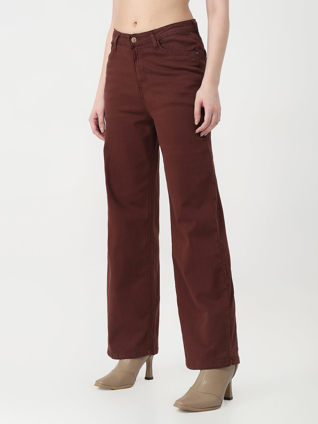 Women Sepia High-Rise Straight Jeans