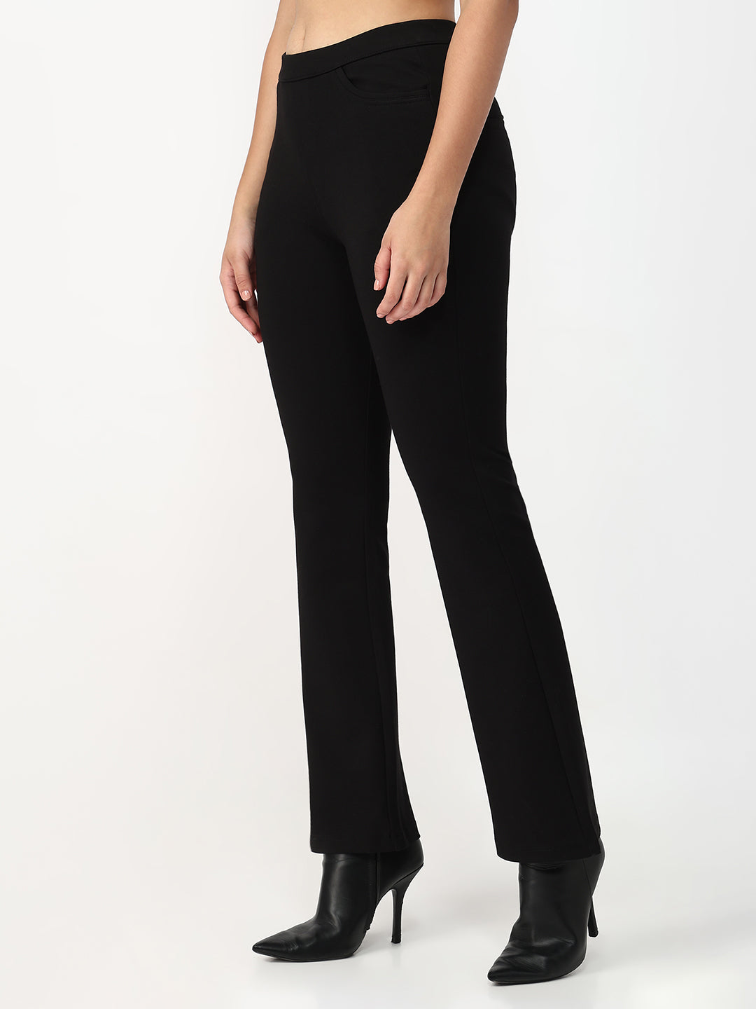 Women Black Flare Treggings