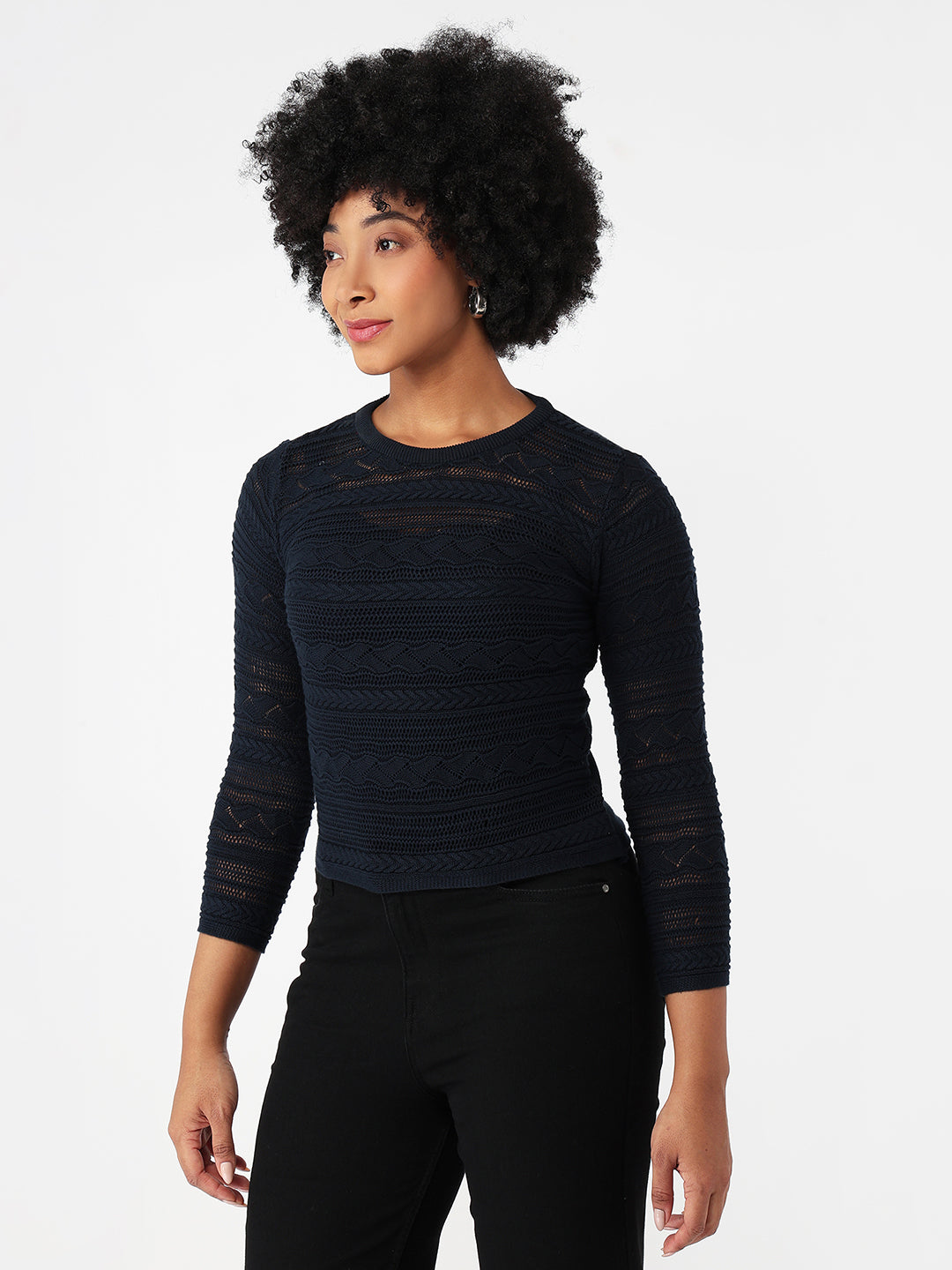 Women Airforce Slim Fit Flat Knit