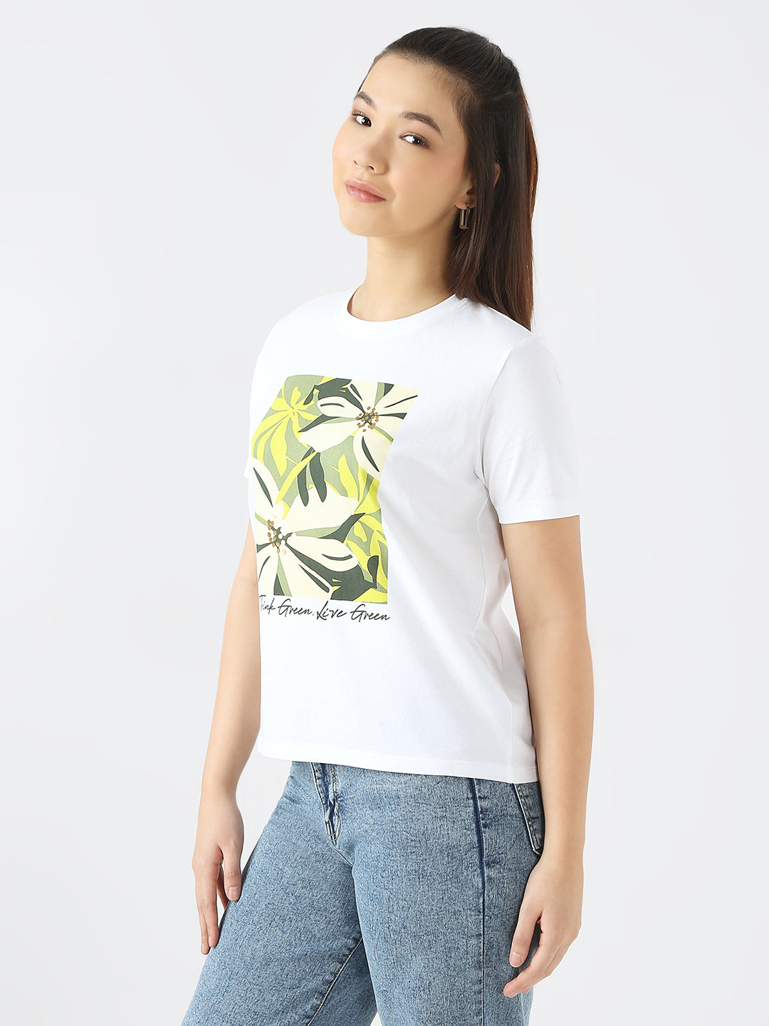 Women Slim Fit Printed Graphic Tees