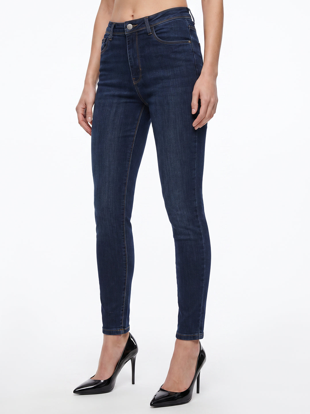 Women Blue High-Rise Skinny Jeans