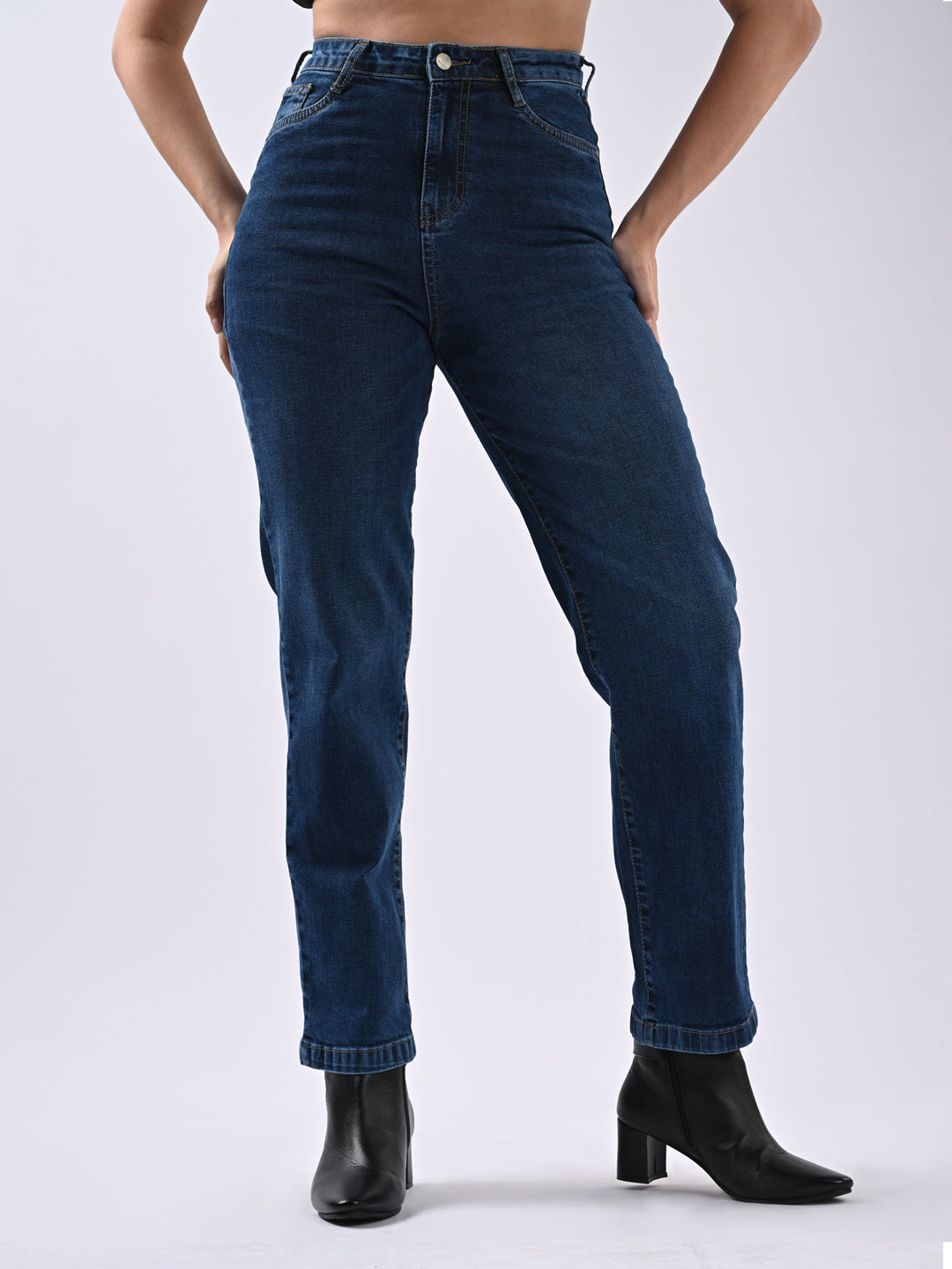 Women High-Rise Loose Straight Fit Jeans