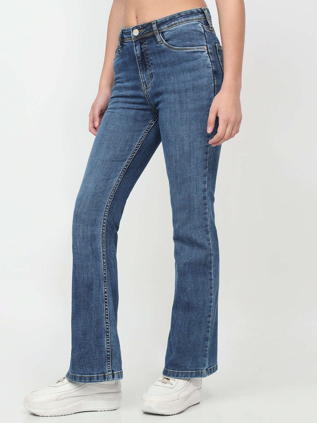 Women Blue High-Rise Flare Jeans