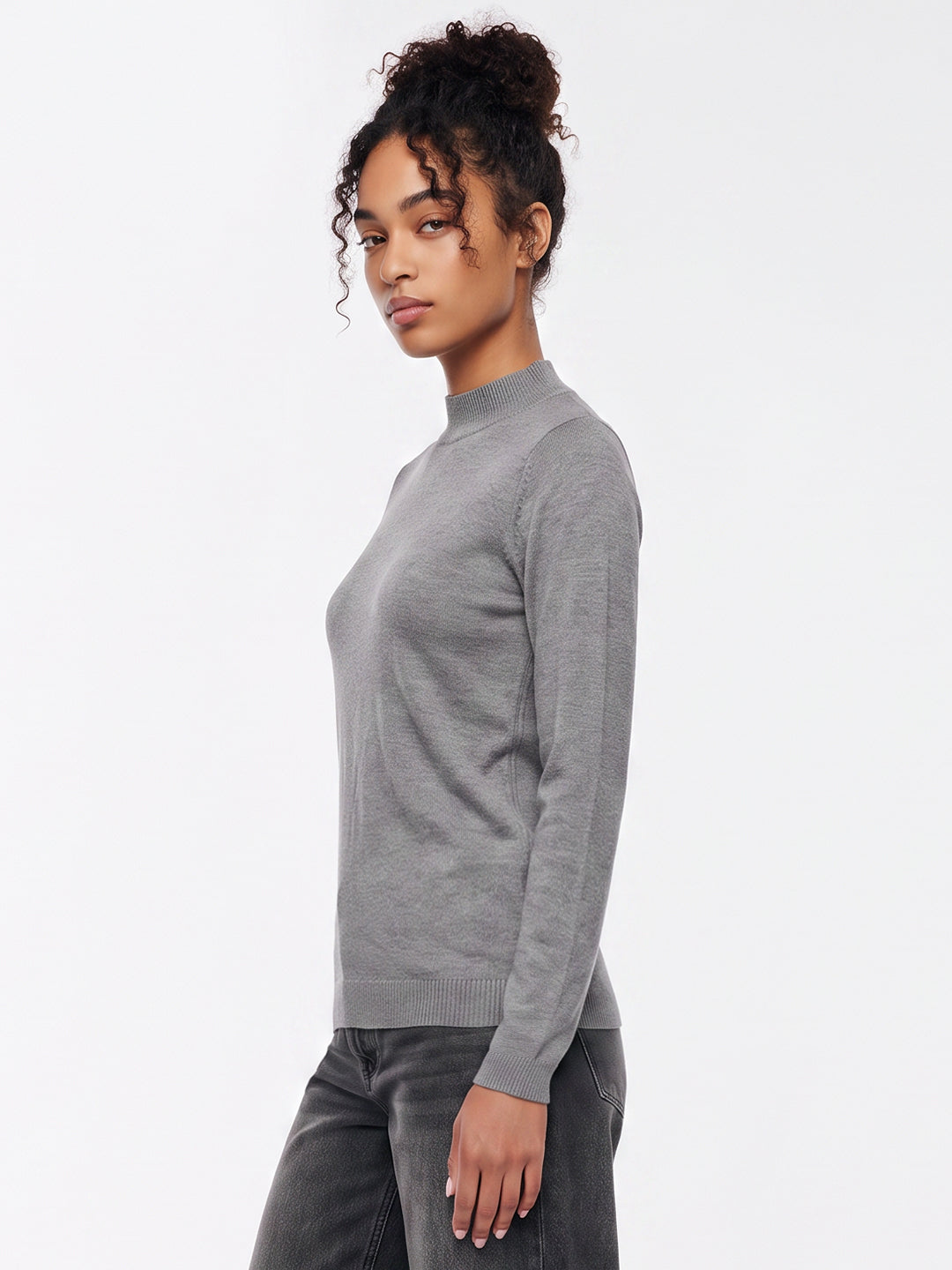 Grey Melange Flat Knit