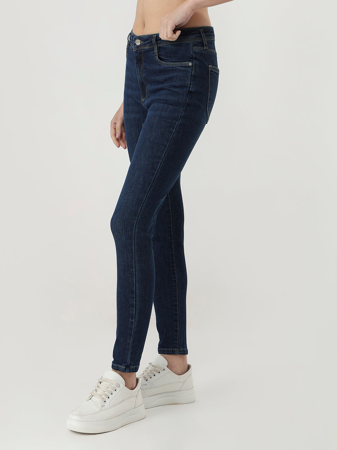 Women Dark Blue High-Rise Skinny Jeans