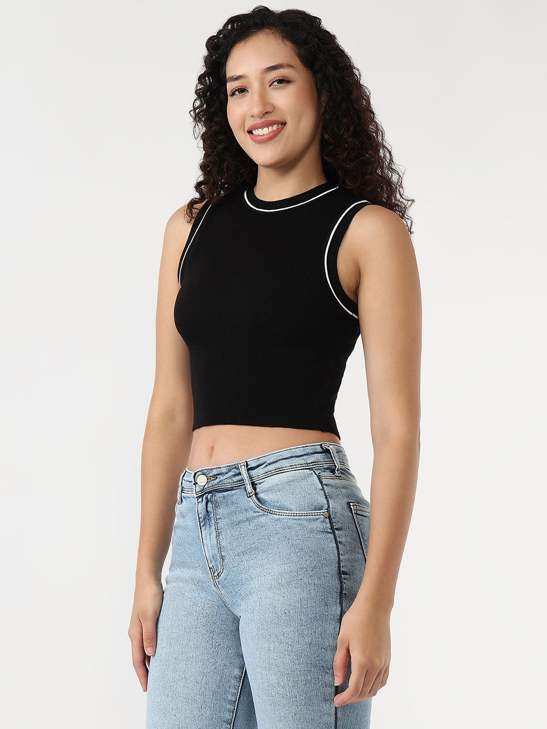 Women Black Slim Tank Top
