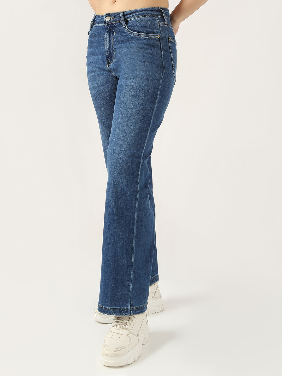 Women High Rise Wide Leg Jeans