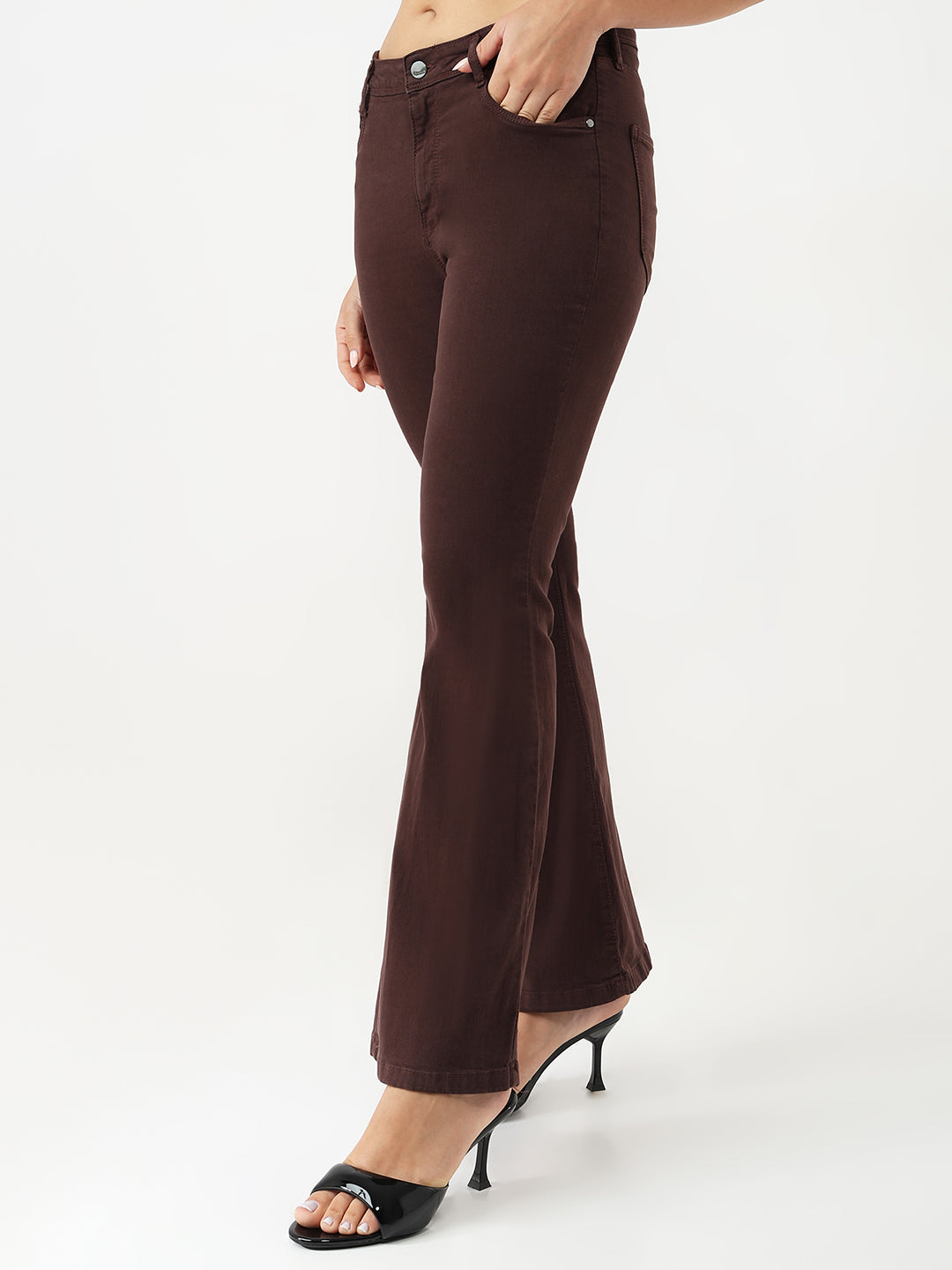 Women Sepia High-Rise Flare Jeans
