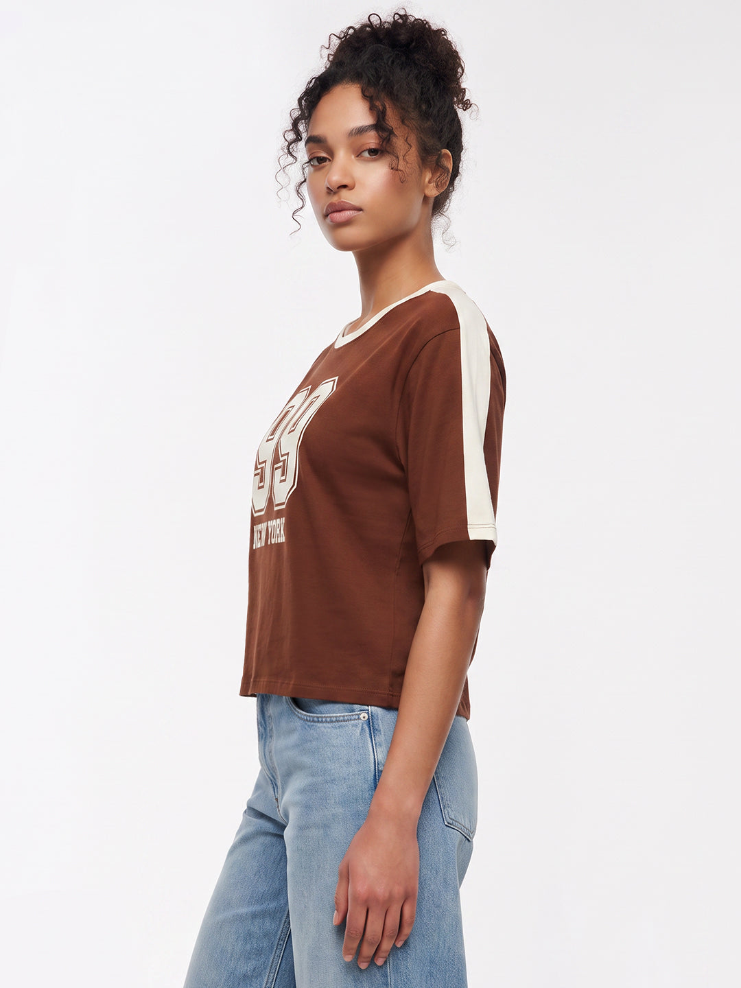 Sepia Graphic Crop Genz Tees