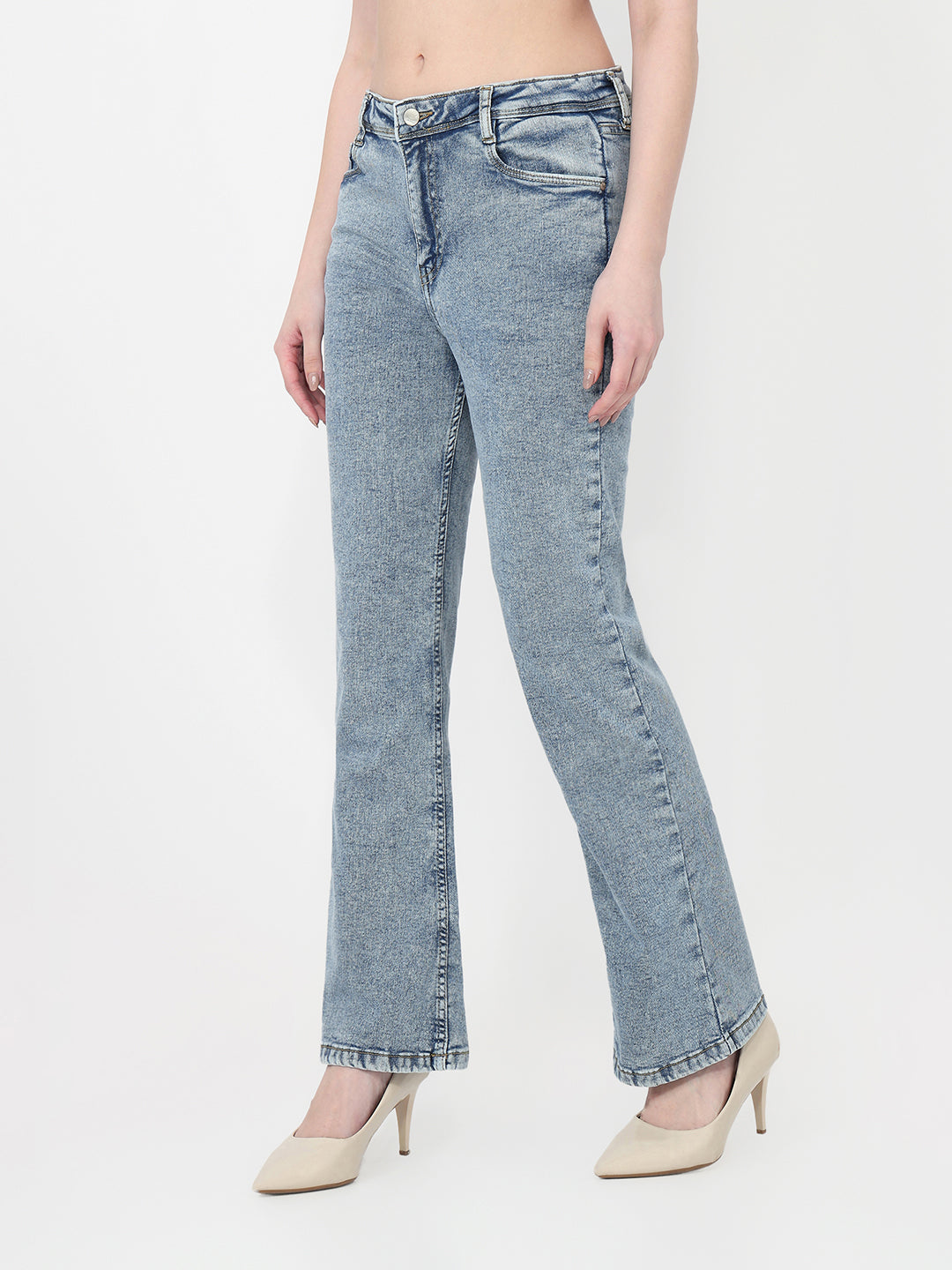 Light Blue High-Rise Flare Jeans