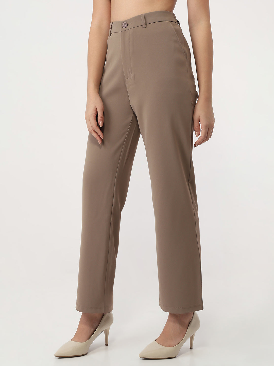 Women Stone Loose Straight Trousers