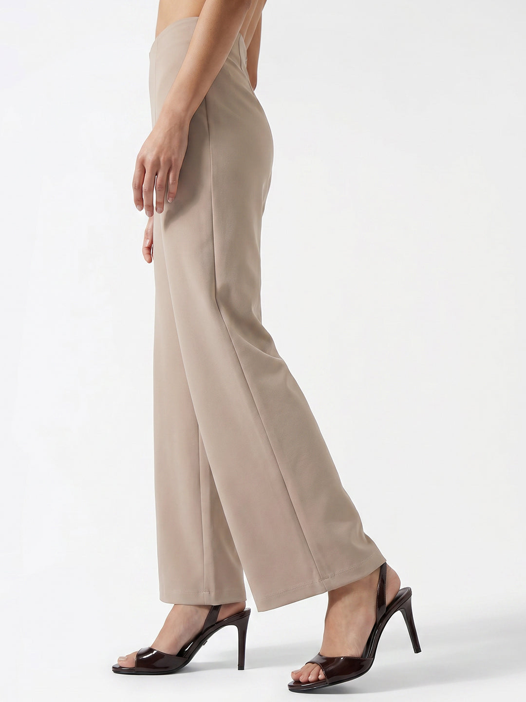 Women Oatmilk Wide Leg Treggings