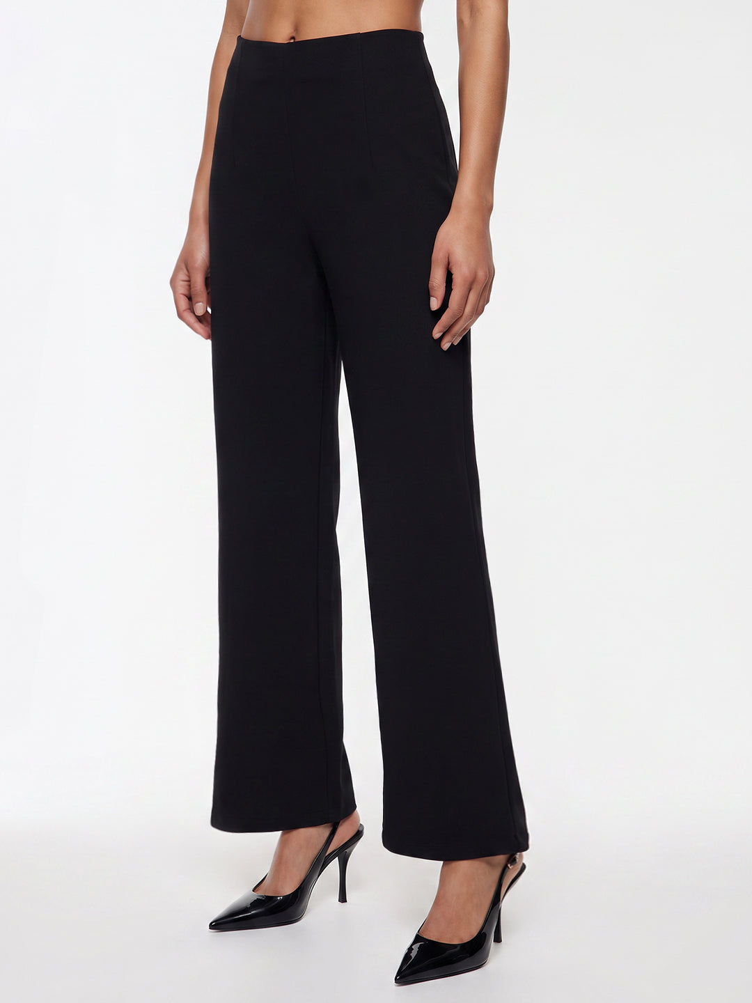 Black Loose Straight Fit Treggings