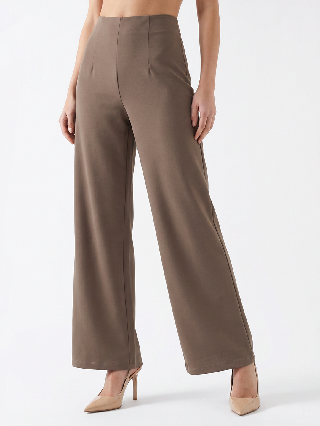 Women Oatmilk Wide Leg Treggings