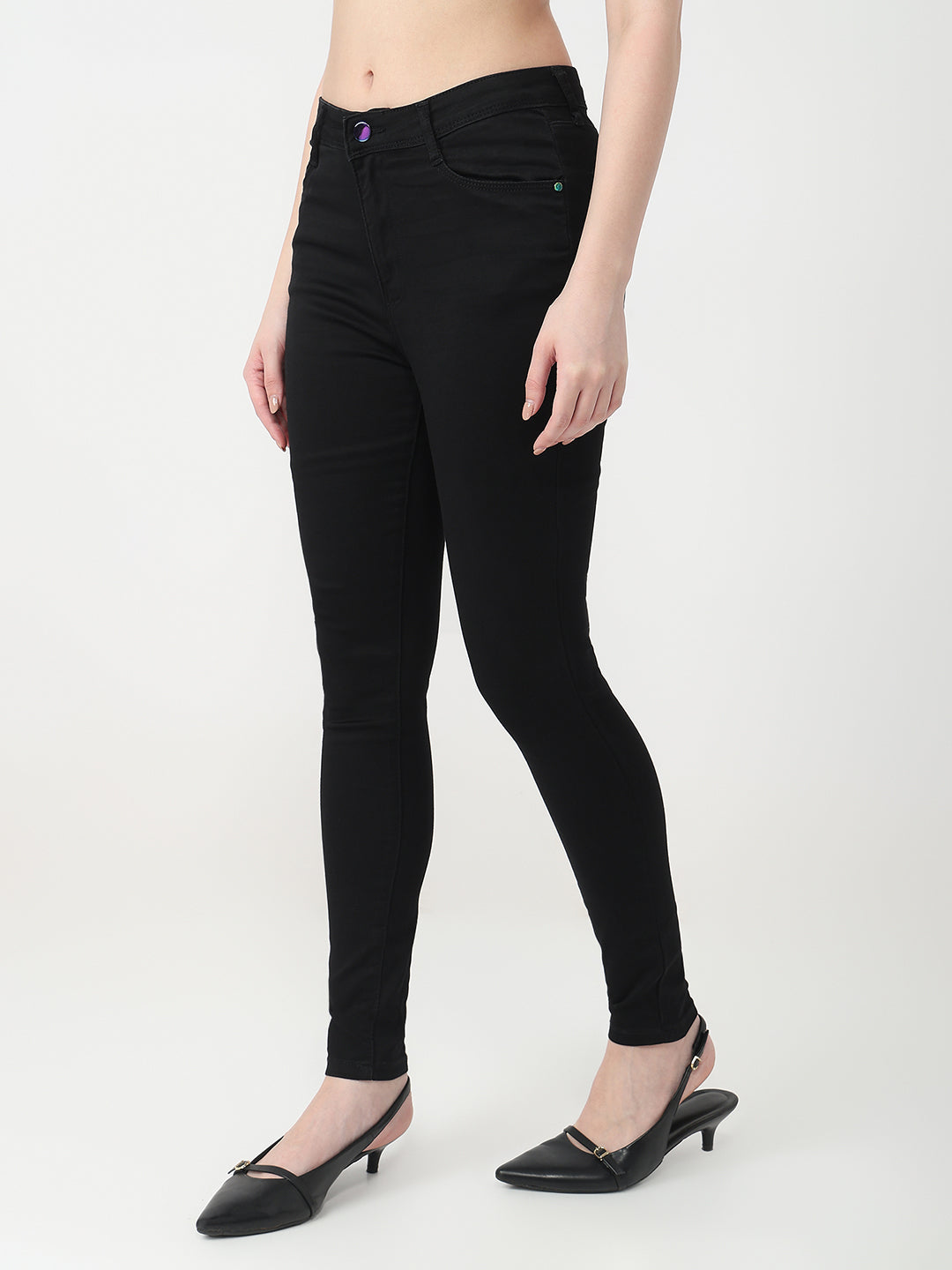 Women Black High-Rise Skinny Jeans