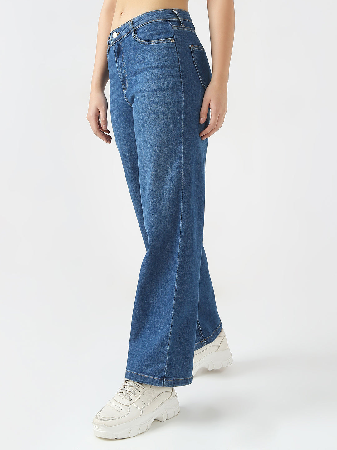 Women High Rise Wide Leg Jeans