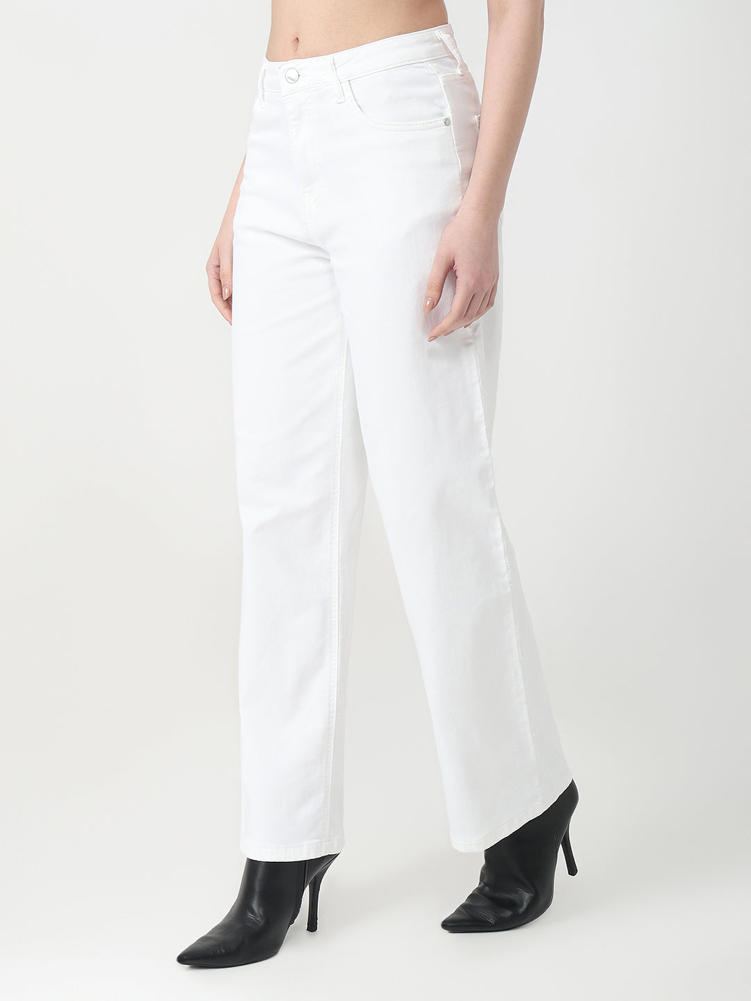 Women White High-Rise Straight Jeans