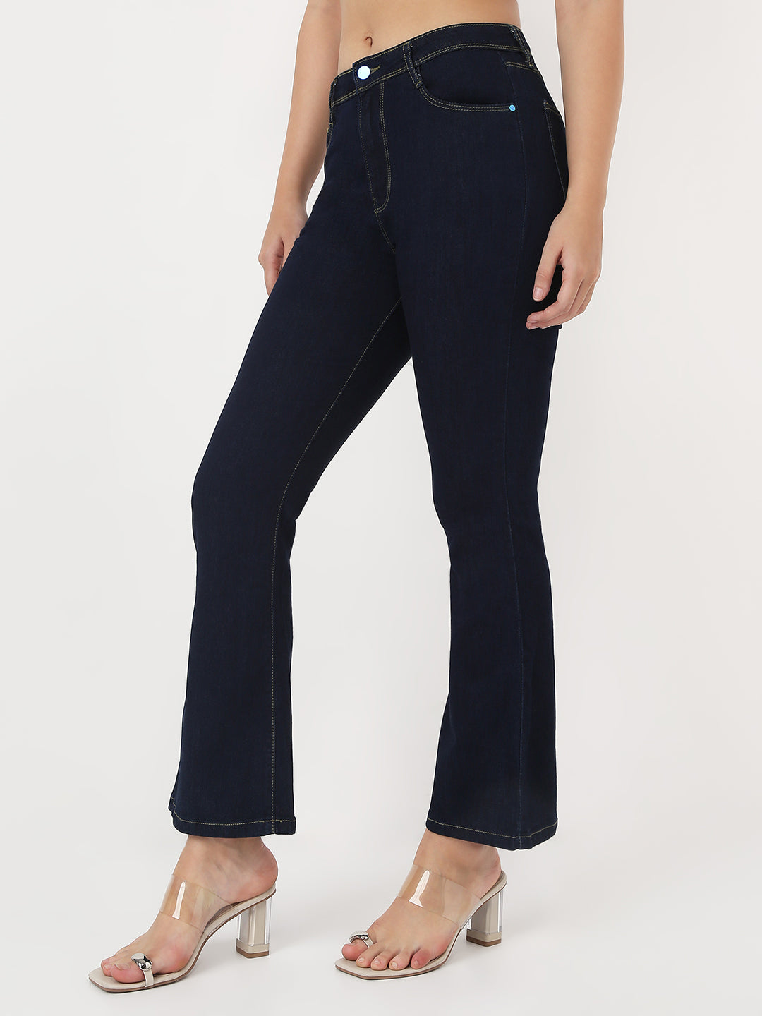 Women Blue High-Rise Flare Jeans