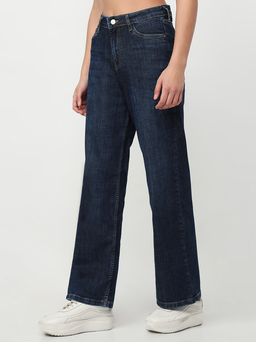 Women Blue High-Rise Flare Jeans