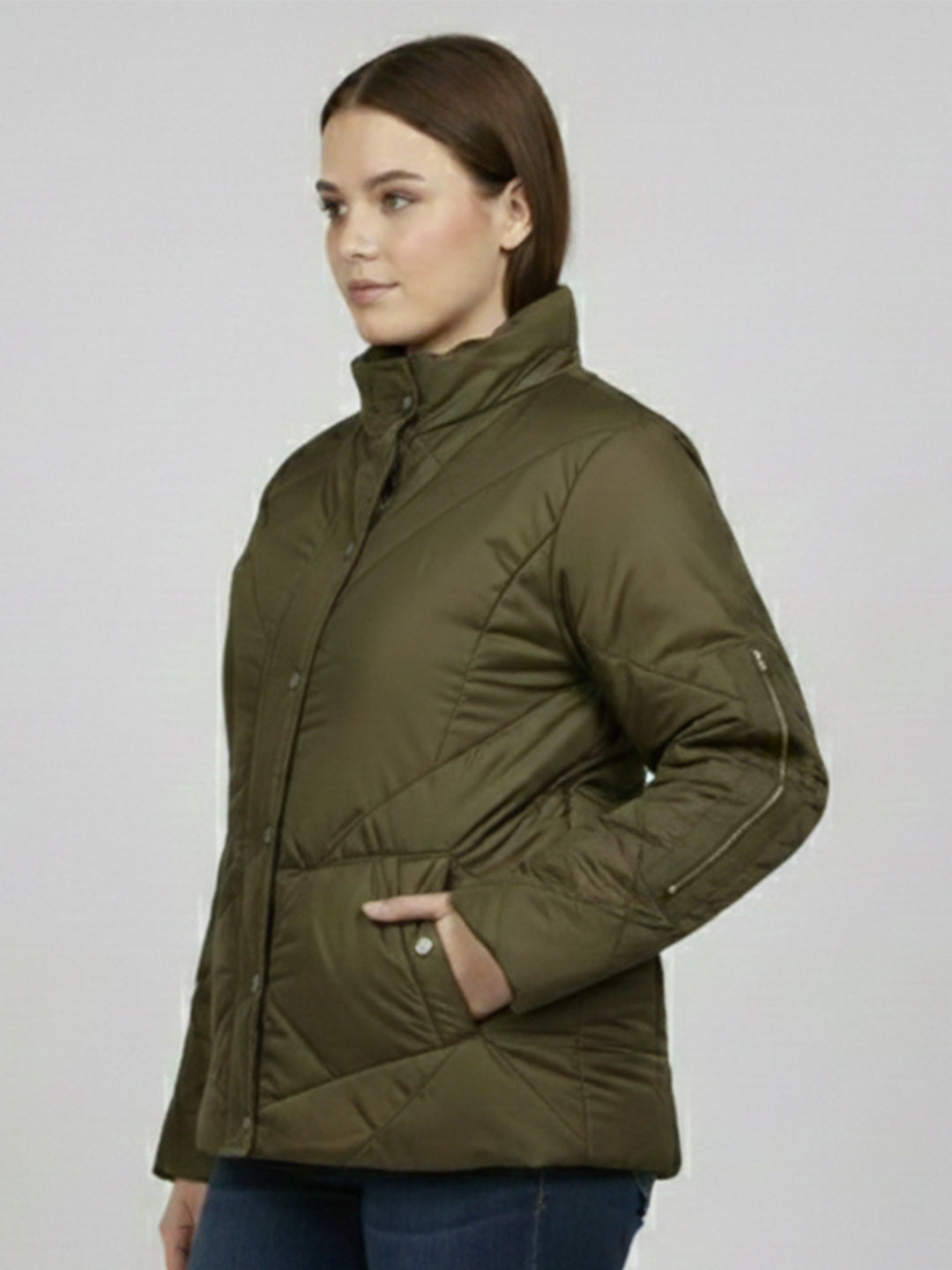 Women Olive Winter Jacket
