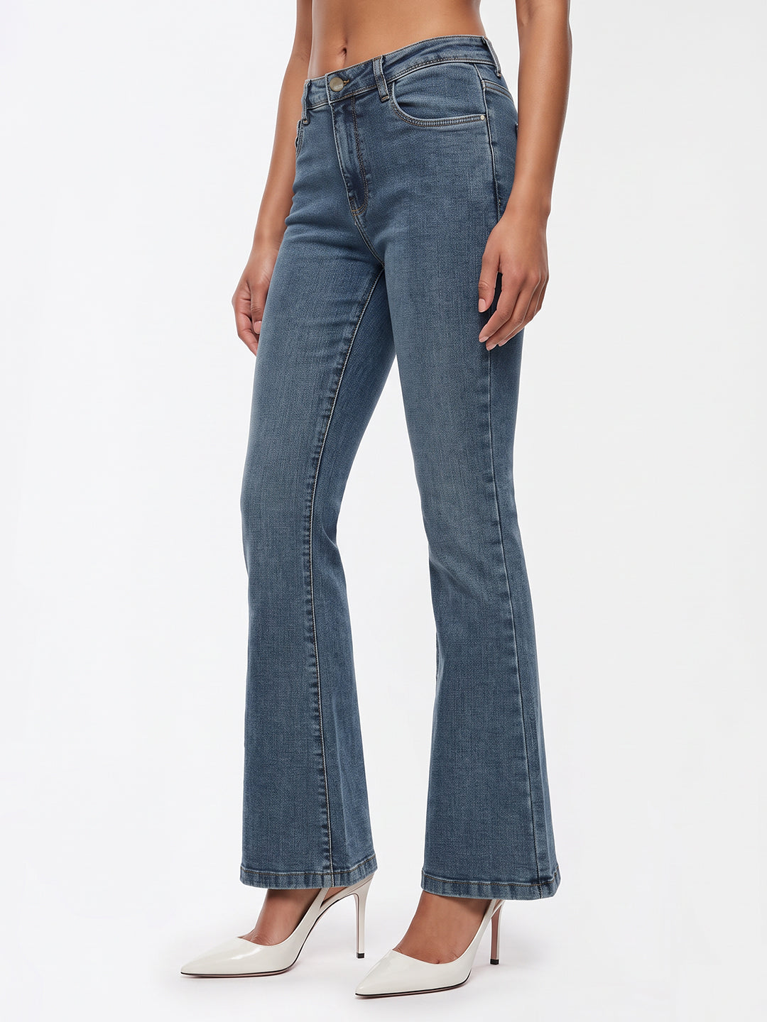 Light Blue High-Rise Flare Jeans