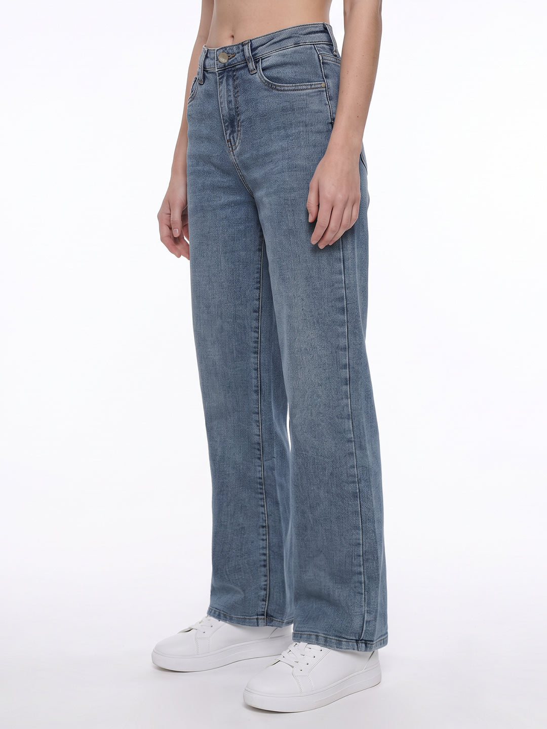 Light Blue High-Rise Straight Fit Jeans