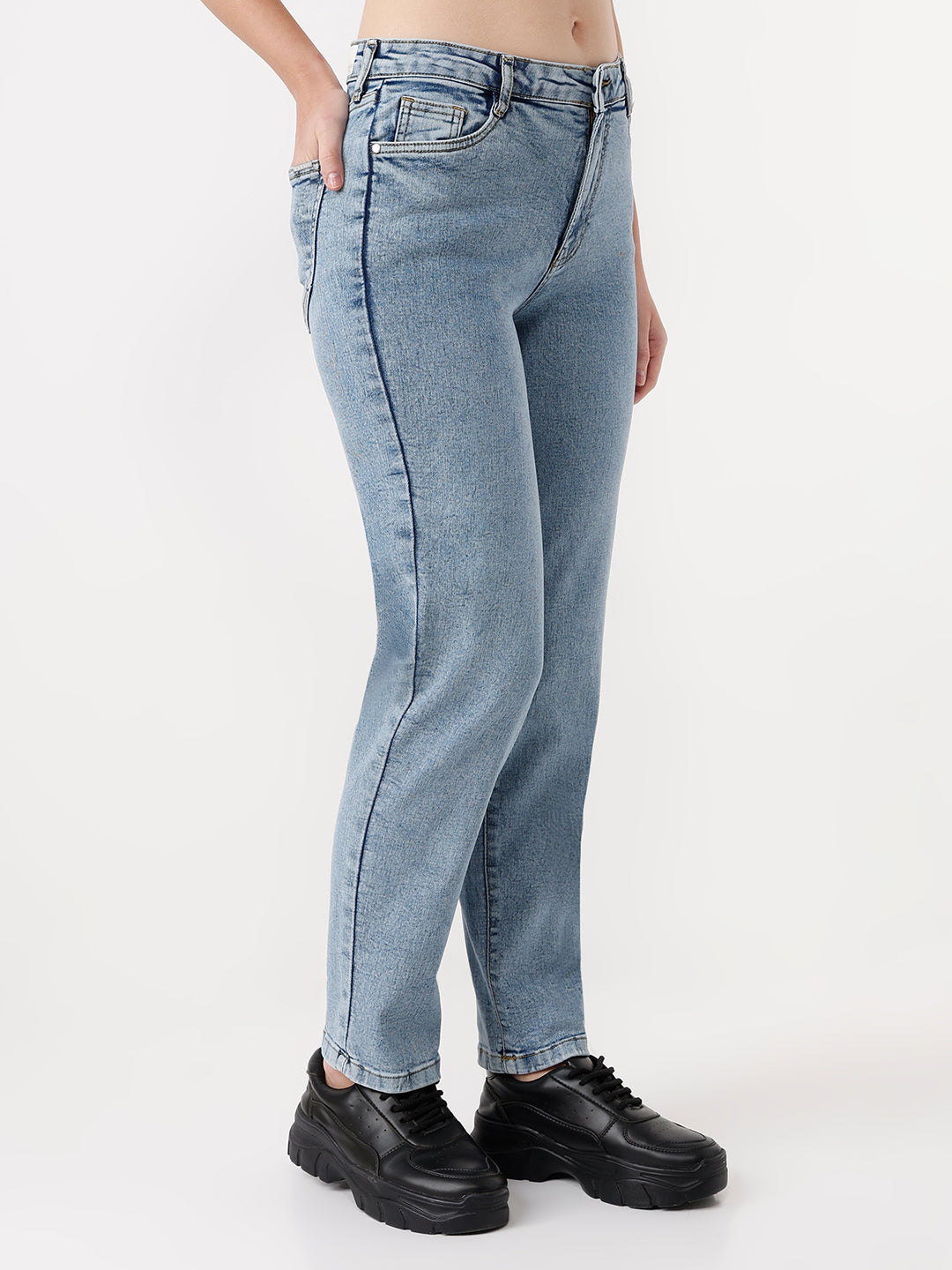 Women High Rise Mom Fit Jeans