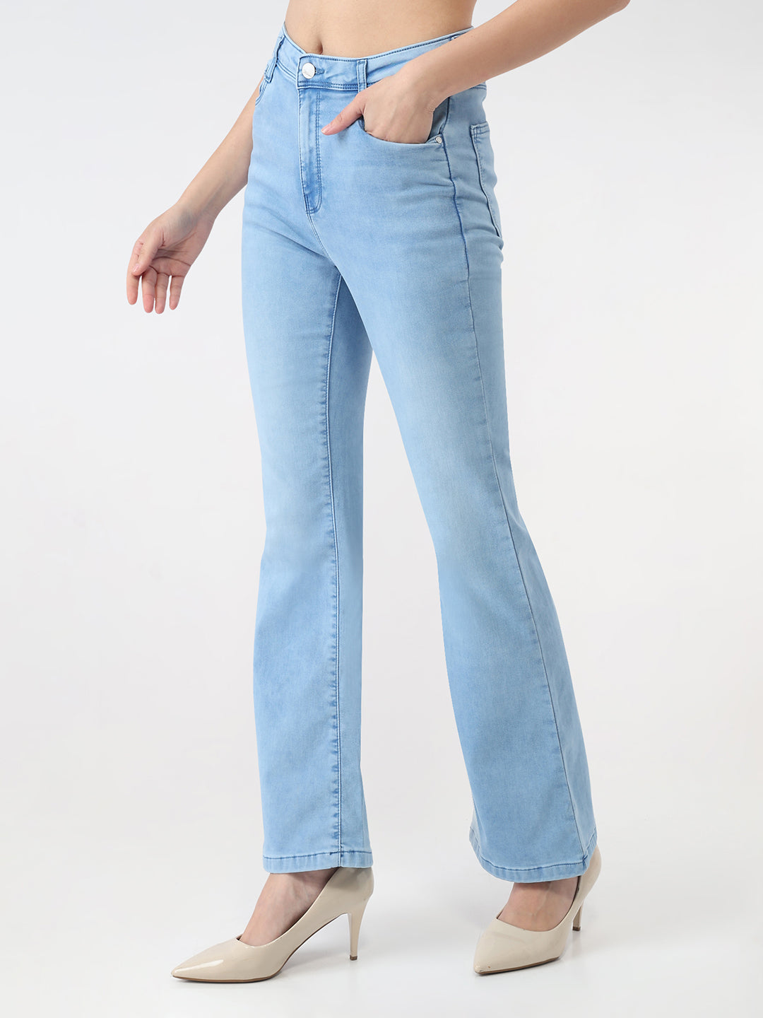 Women Bruno Blue High-Rise Flare Jeans