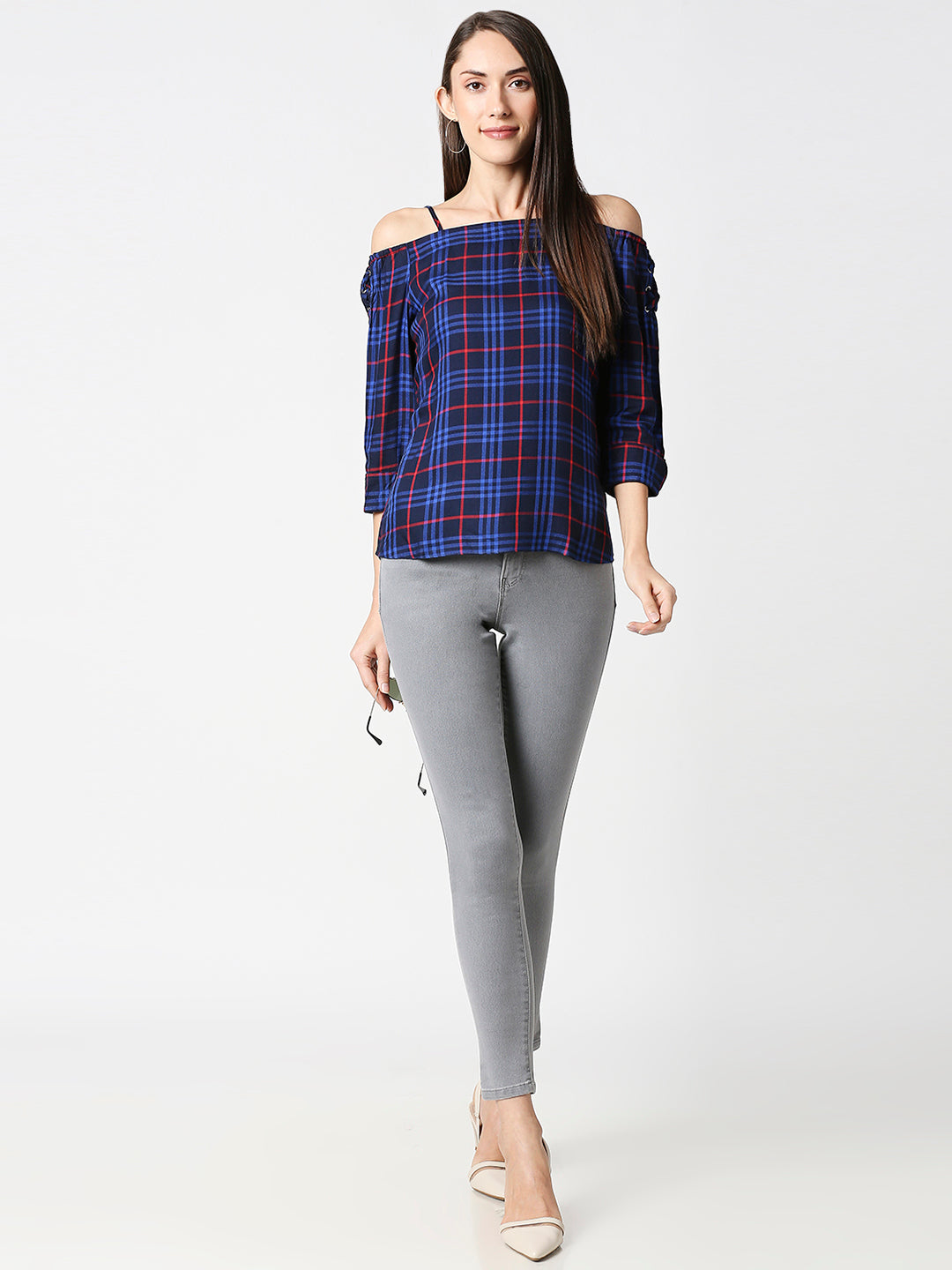 Women Navy Slim Top