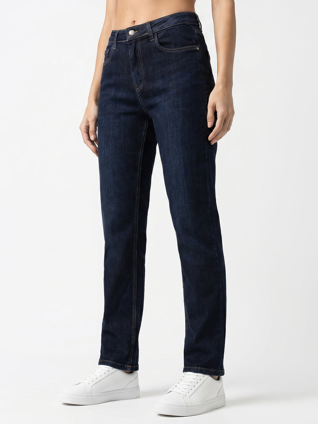 Women Dark Blue Slim Straight Fit Jeans