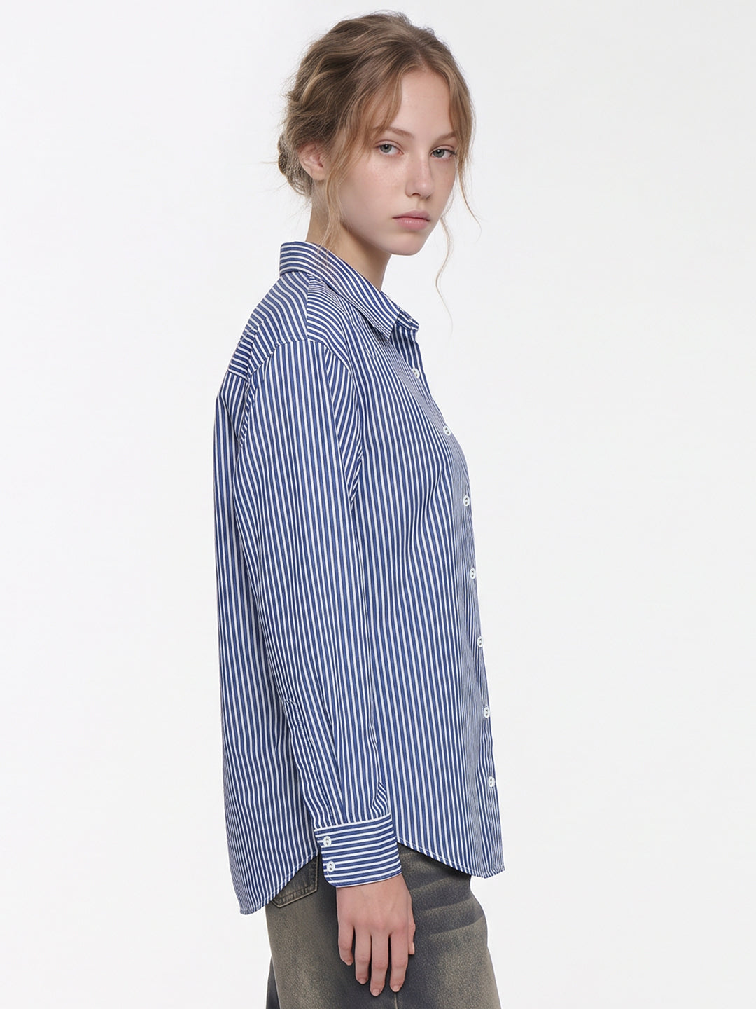 Electric Blue Stiped Oversized Shirt