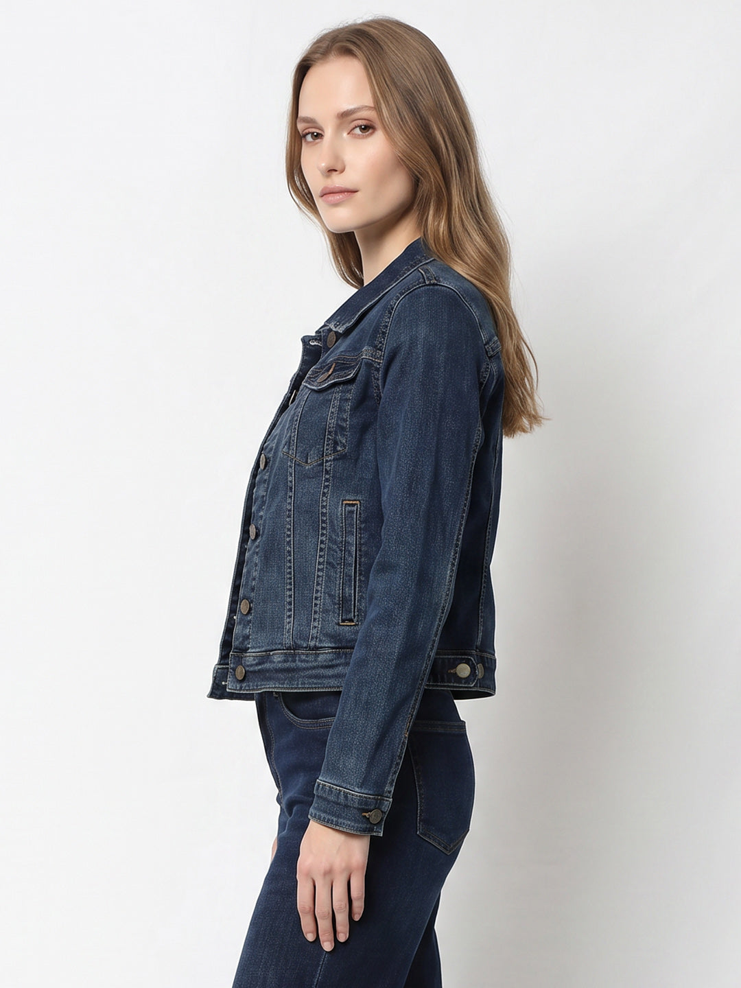 Women Blue Denim Jacket