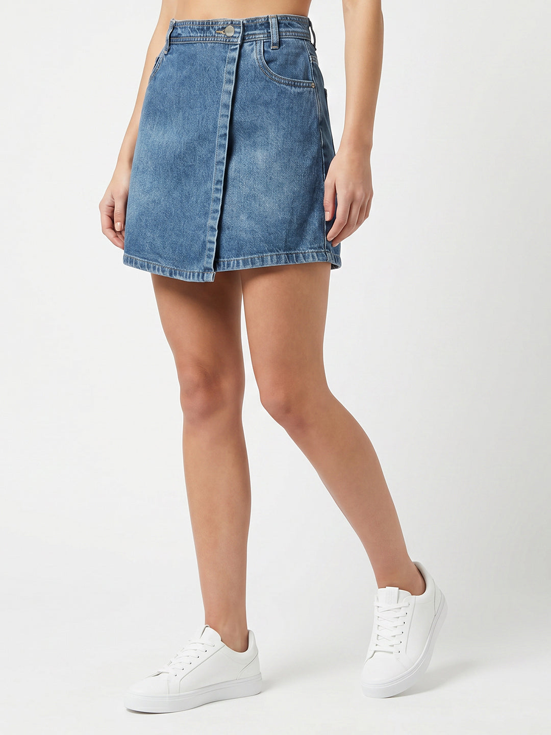 Women Blue High-Rise Skorts