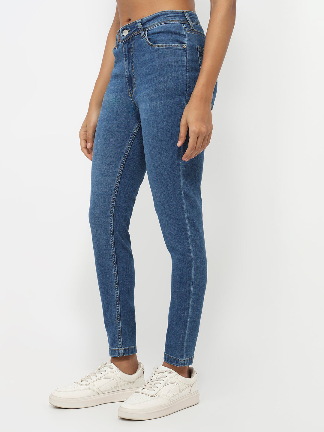 Women Blue High-Rise Skinny Jeans