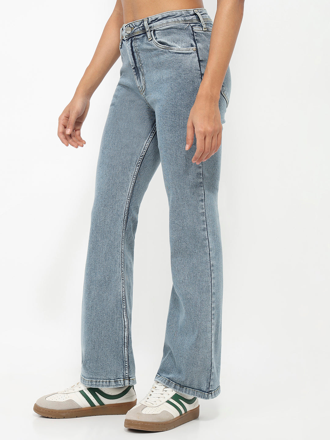 Women Blue High-Rise Flare Jeans